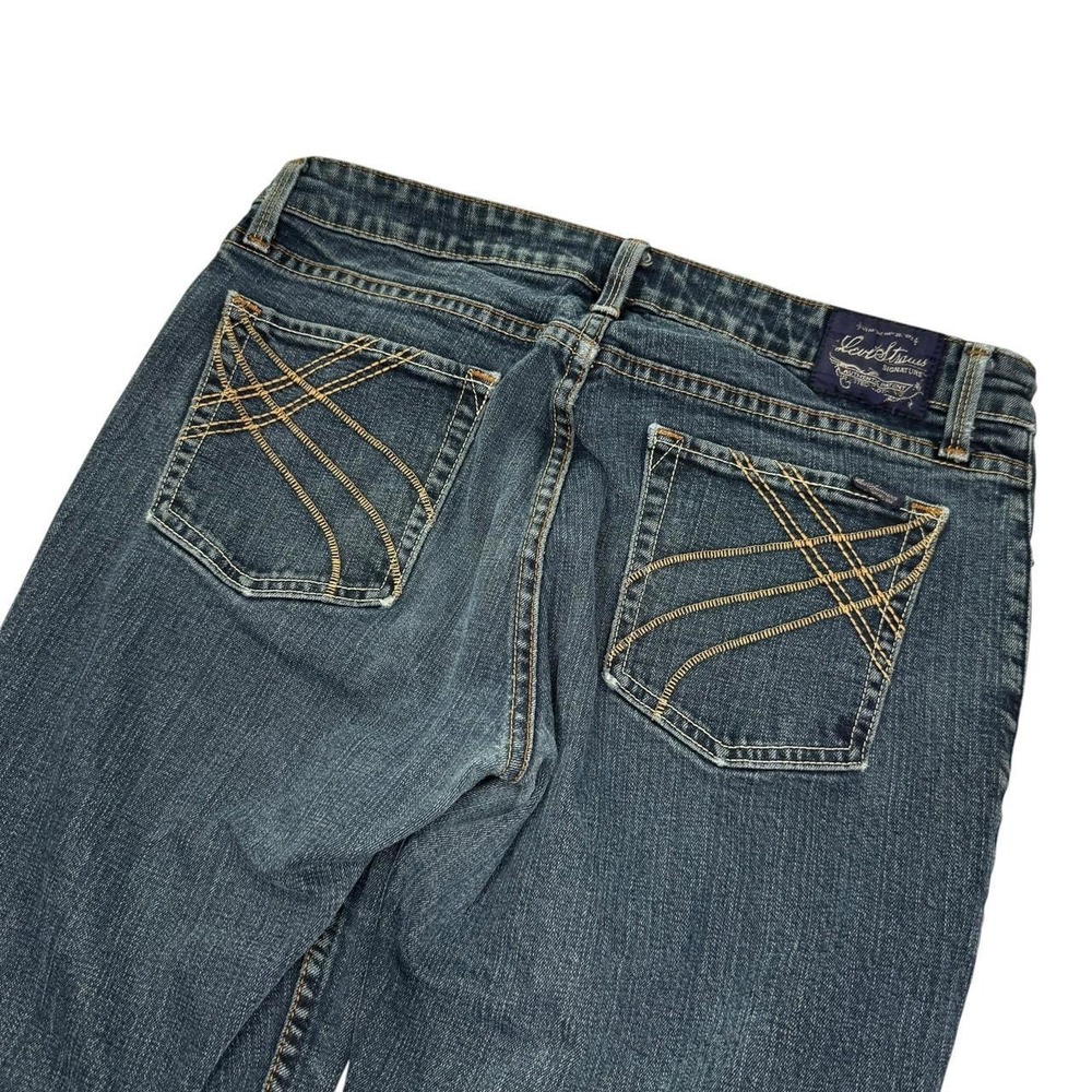 Levi Strauss Signature Juniors 11 Low Rise Flare Jeans Y2K Blue Denim
